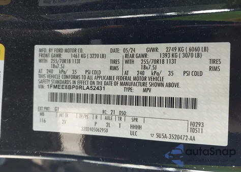 2024 Ford Bronco Outer Banks from USA, damaged, VIN 1FMEE8BP0RLA52431